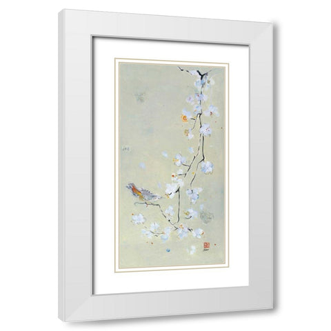 The Bird Family II White Modern Wood Framed Art Print with Double Matting by Day, Kellie
