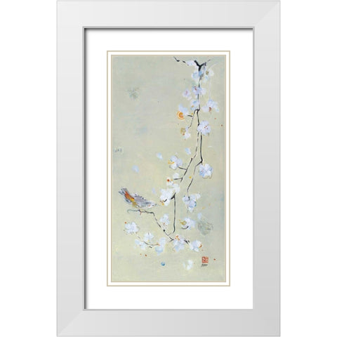The Bird Family II White Modern Wood Framed Art Print with Double Matting by Day, Kellie