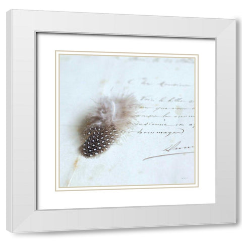 Plume Letters II White Modern Wood Framed Art Print with Double Matting by Schlabach, Sue