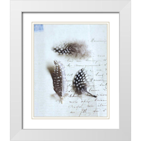 Plume Letters VI White Modern Wood Framed Art Print with Double Matting by Schlabach, Sue