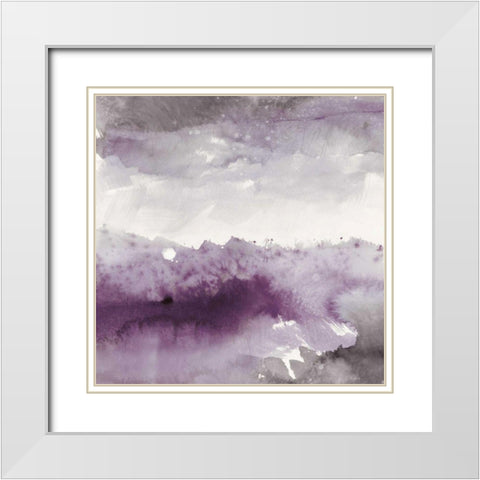 Midnight at the Lake II Amethyst and Grey White Modern Wood Framed Art Print with Double Matting by Schick, Mike