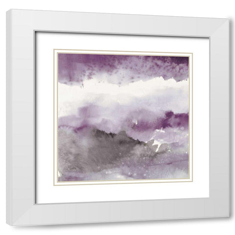 Midnight at the Lake III Amethyst and Grey White Modern Wood Framed Art Print with Double Matting by Schick, Mike