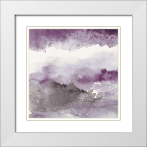 Midnight at the Lake III Amethyst and Grey White Modern Wood Framed Art Print with Double Matting by Schick, Mike