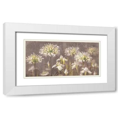 Spring Blossoms Neutral II White Modern Wood Framed Art Print with Double Matting by Nai, Danhui