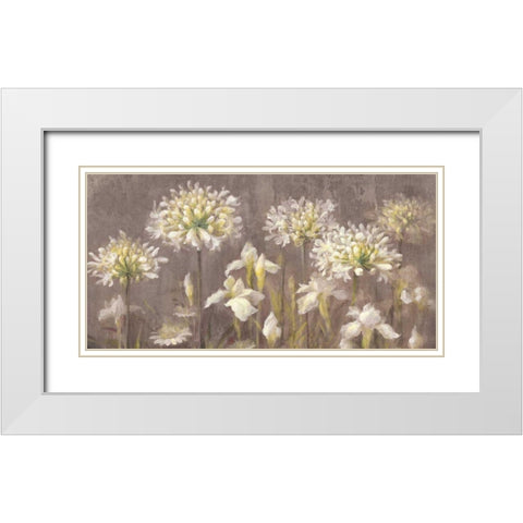 Spring Blossoms Neutral II White Modern Wood Framed Art Print with Double Matting by Nai, Danhui