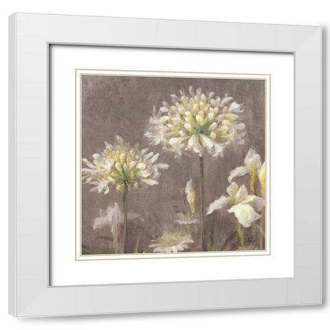 Spring Blossoms Neutral III White Modern Wood Framed Art Print with Double Matting by Nai, Danhui