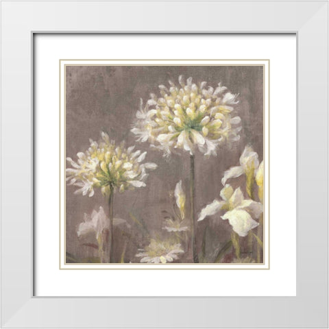 Spring Blossoms Neutral III White Modern Wood Framed Art Print with Double Matting by Nai, Danhui