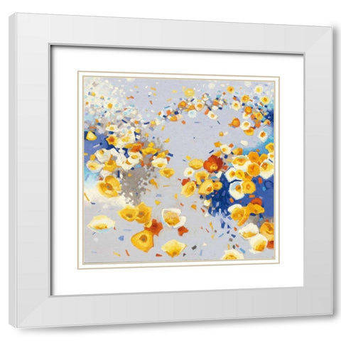 Millefiori White Modern Wood Framed Art Print with Double Matting by Novak, Shirley