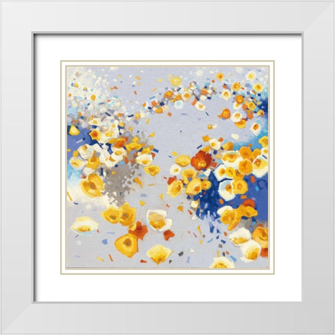 Millefiori White Modern Wood Framed Art Print with Double Matting by Novak, Shirley