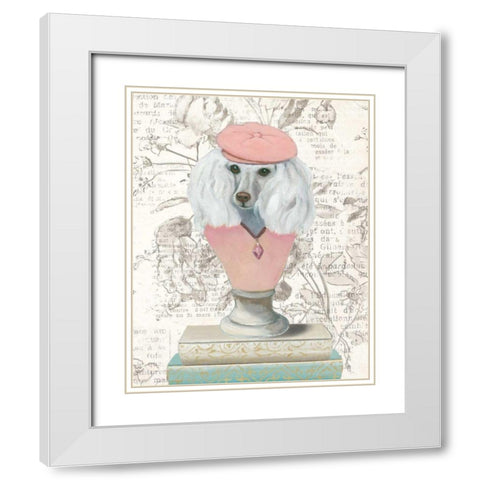 Canine Couture Newsprint IV White Modern Wood Framed Art Print with Double Matting by Adams, Emily