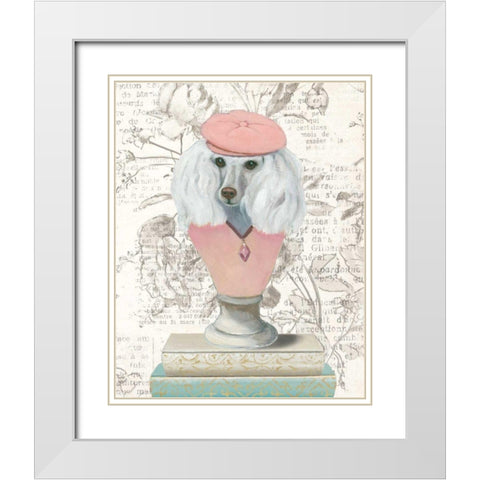 Canine Couture Newsprint IV White Modern Wood Framed Art Print with Double Matting by Adams, Emily