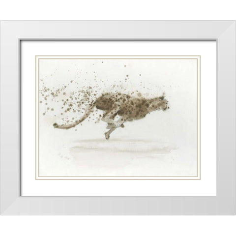Cheetah v.2 White Modern Wood Framed Art Print with Double Matting by Wiens, James