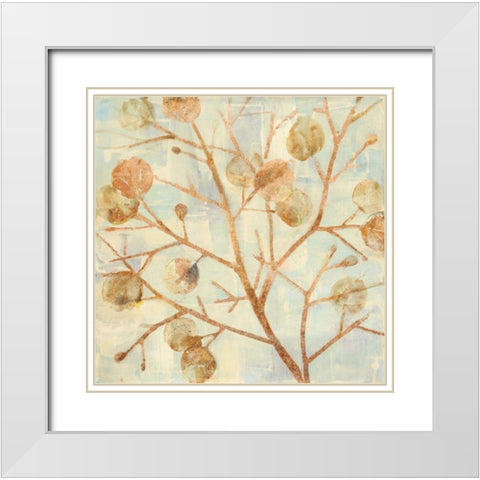 Shimmering II White Modern Wood Framed Art Print with Double Matting by Hristova, Albena