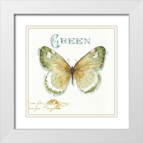 My Greenhouse Butterflies IV White Modern Wood Framed Art Print with Double Matting by Audit, Lisa
