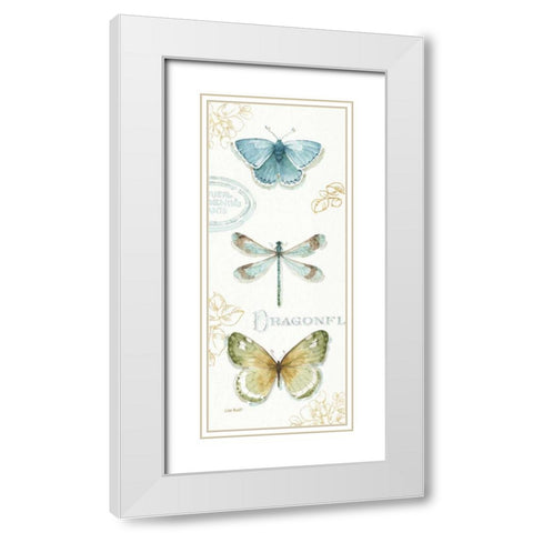 My Greenhouse Butterflies V White Modern Wood Framed Art Print with Double Matting by Audit, Lisa