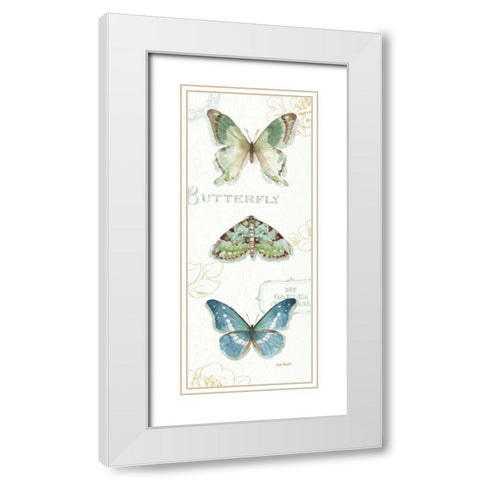 My Greenhouse Butterflies VI White Modern Wood Framed Art Print with Double Matting by Audit, Lisa