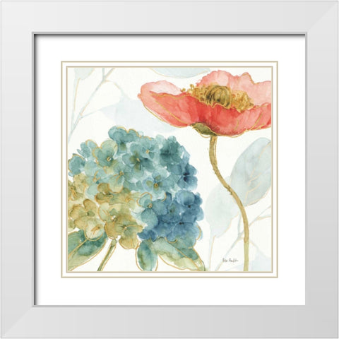 Rainbow Seeds Flowers IV White Modern Wood Framed Art Print with Double Matting by Audit, Lisa