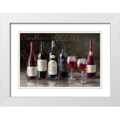 Bistro Reds v.2  White Modern Wood Framed Art Print with Double Matting by Nai, Danhui