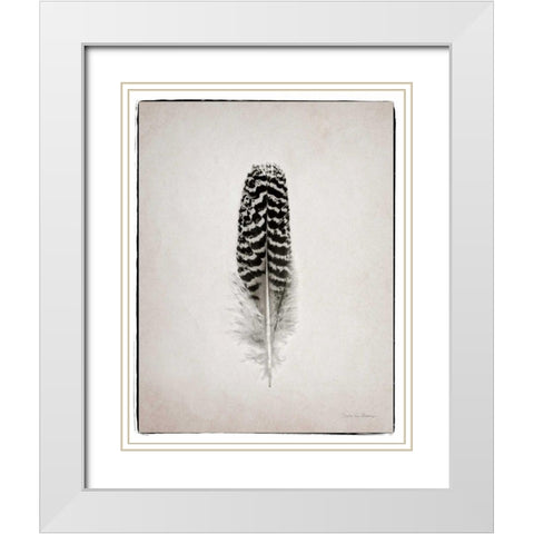 Feather I BW  White Modern Wood Framed Art Print with Double Matting by Van Swearingen, Debra