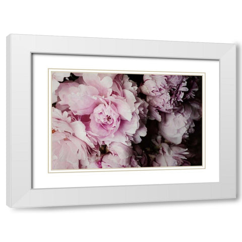 Peonies Galore I White Modern Wood Framed Art Print with Double Matting by Urquhart, Elizabeth