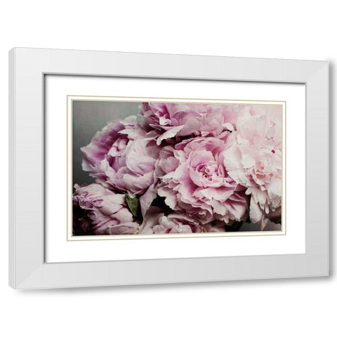 Peonies Galore II White Modern Wood Framed Art Print with Double Matting by Urquhart, Elizabeth