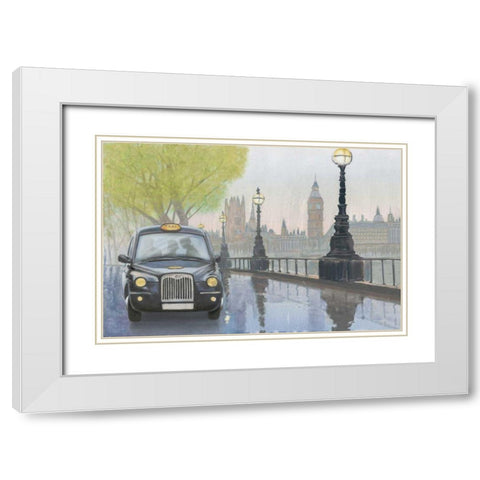 Along the Thames v.2 White Modern Wood Framed Art Print with Double Matting by Sullivan, Myles