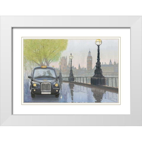 Along the Thames v.2 White Modern Wood Framed Art Print with Double Matting by Sullivan, Myles