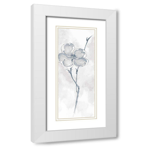 Solitary Dogwood II Gray White Modern Wood Framed Art Print with Double Matting by Paschke, Chris