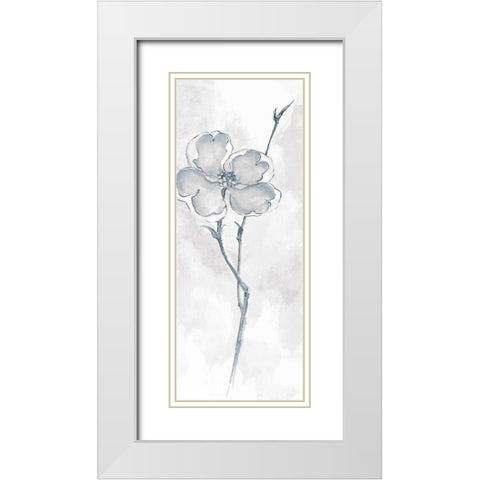 Solitary Dogwood II Gray White Modern Wood Framed Art Print with Double Matting by Paschke, Chris