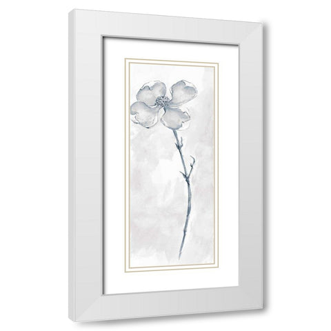 Solitary Dogwood III Gray White Modern Wood Framed Art Print with Double Matting by Paschke, Chris
