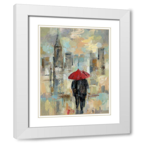Rain in the City I White Modern Wood Framed Art Print with Double Matting by Vassileva, Silvia