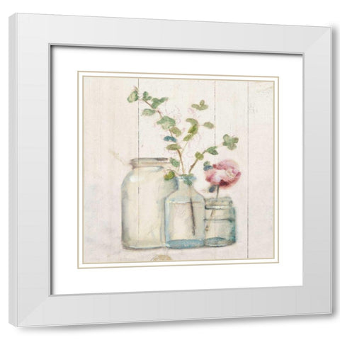 Blossoms on Birch IV White Modern Wood Framed Art Print with Double Matting by Blum, Cheri