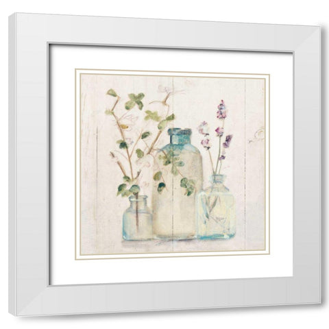 Blossoms on Birch V White Modern Wood Framed Art Print with Double Matting by Blum, Cheri