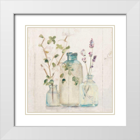 Blossoms on Birch V White Modern Wood Framed Art Print with Double Matting by Blum, Cheri