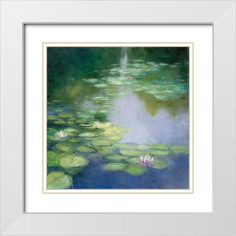 Blue Lily I White Modern Wood Framed Art Print with Double Matting by Purinton, Julia