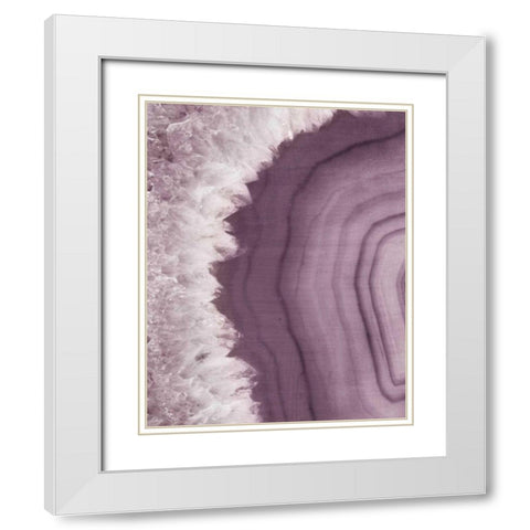 Agate Geode I Plum White Modern Wood Framed Art Print with Double Matting by Wild Apple Portfolio