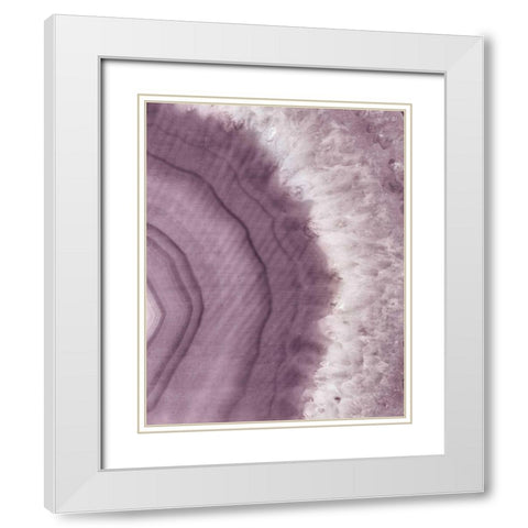 Agate Geode II Plum White Modern Wood Framed Art Print with Double Matting by Wild Apple Portfolio