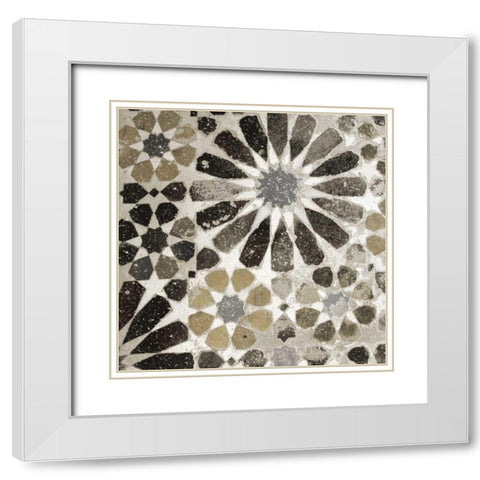 Alhambra Tile III Neutral White Modern Wood Framed Art Print with Double Matting by Schlabach, Sue