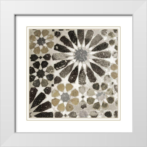 Alhambra Tile III Neutral White Modern Wood Framed Art Print with Double Matting by Schlabach, Sue