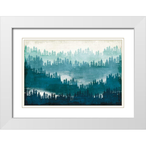 Mountainscape Blue White Modern Wood Framed Art Print with Double Matting by Mullan, Michael