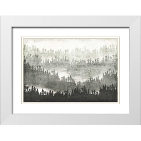Mountainscape Silver White Modern Wood Framed Art Print with Double Matting by Mullan, Michael