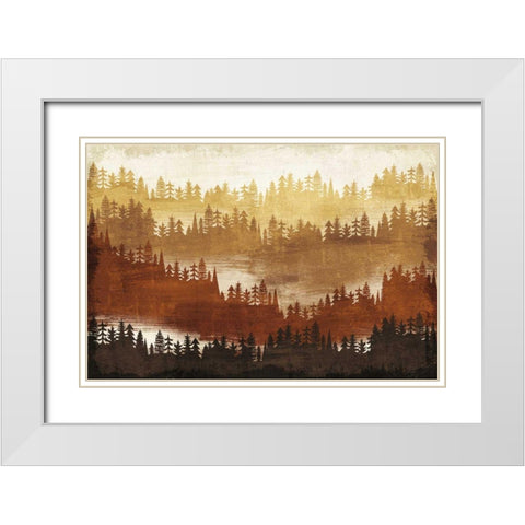 Mountainscape Spice White Modern Wood Framed Art Print with Double Matting by Mullan, Michael