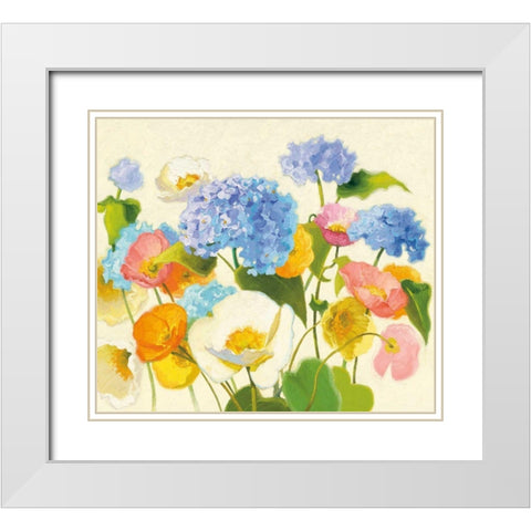 Springy White Modern Wood Framed Art Print with Double Matting by Novak, Shirley