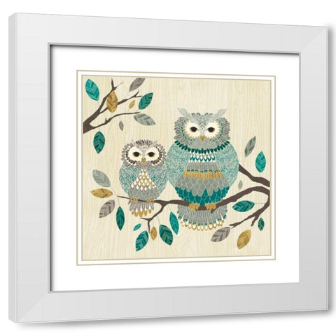 Cool Feathers I White Modern Wood Framed Art Print with Double Matting by Charron, Veronique