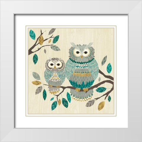 Cool Feathers I White Modern Wood Framed Art Print with Double Matting by Charron, Veronique