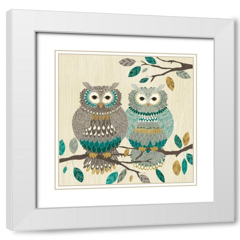 Cool Feathers II White Modern Wood Framed Art Print with Double Matting by Charron, Veronique