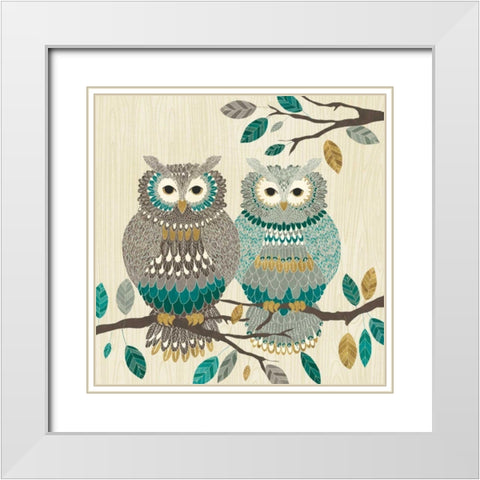 Cool Feathers II White Modern Wood Framed Art Print with Double Matting by Charron, Veronique