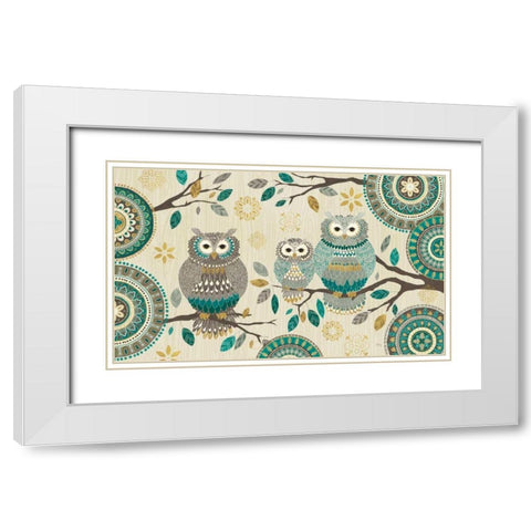 Cool Feathers V White Modern Wood Framed Art Print with Double Matting by Charron, Veronique