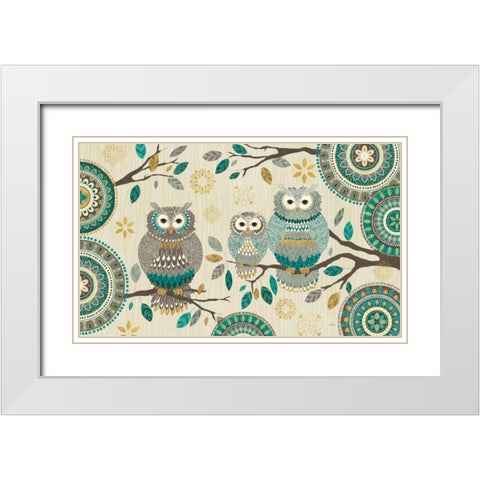 Cool Feathers V White Modern Wood Framed Art Print with Double Matting by Charron, Veronique