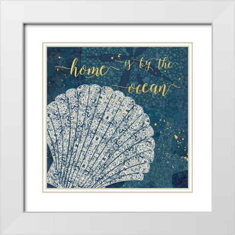 Coastal Lace III White Modern Wood Framed Art Print with Double Matting by Aiken, Jess